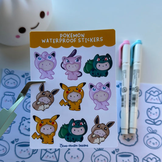 Poke Friends Vol 1 Waterproof Sticker Sheet