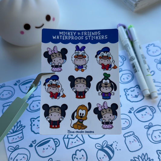 Mickey & Friends Waterproof Sticker Sheet