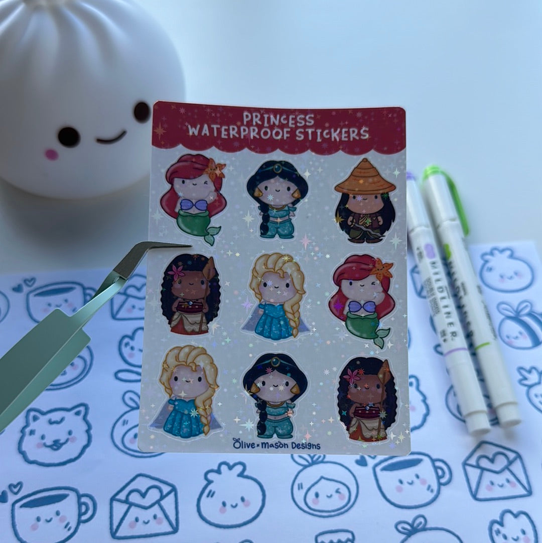 Princess Vol 1 Waterproof Sticker Sheet