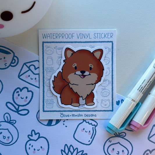 Pomeranian Heavy Duty Waterproof Vinyl Sticker